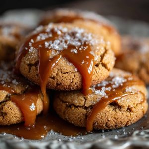 Golden Caramel Cookies with a Gooey