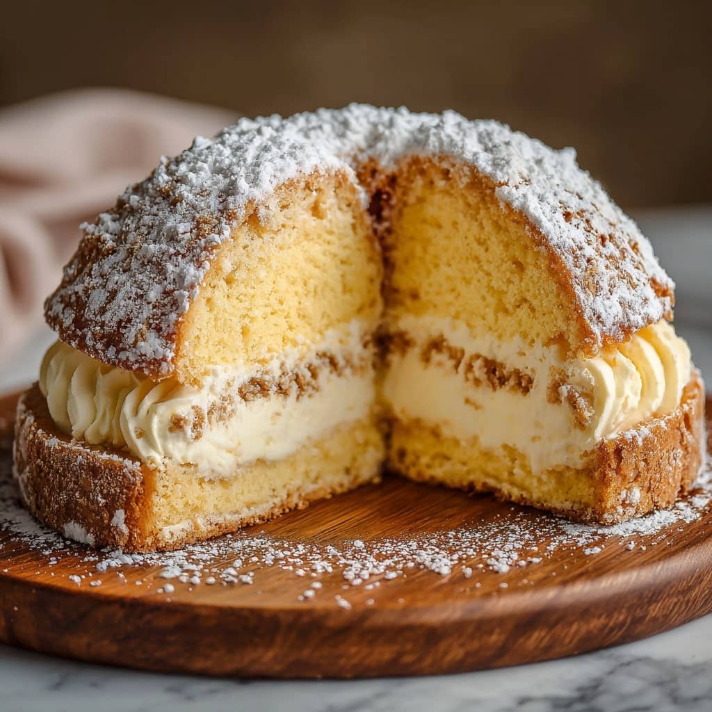 Italian Dome Cake with Cream Filling