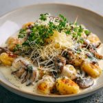 Mushroom Gnocchi with Parmesan Cream Sauce Recipe