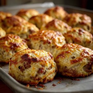 Sausage Cheese Butter Swim Biscuits