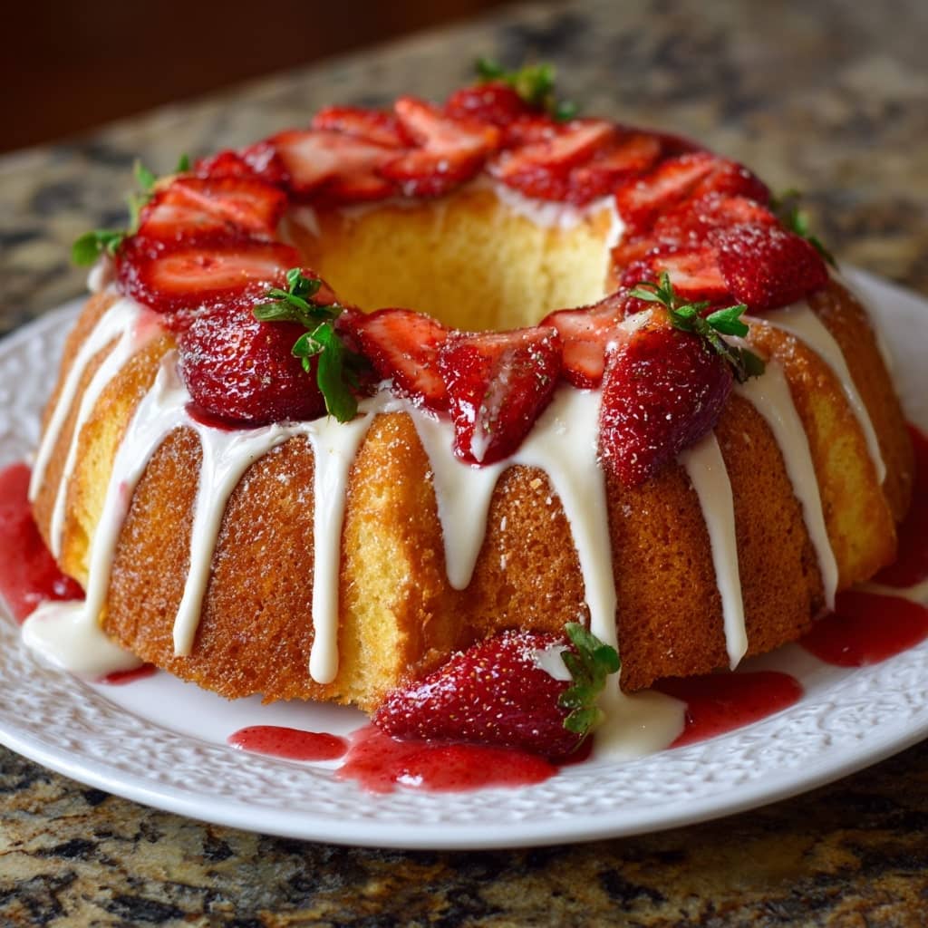 Strawberry Cream Cheese Pound Cake