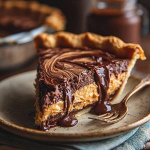 Decadent Chocolate Peanut Butter Swirl Pie