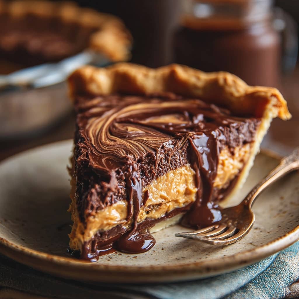 Decadent Chocolate Peanut Butter Swirl Pie