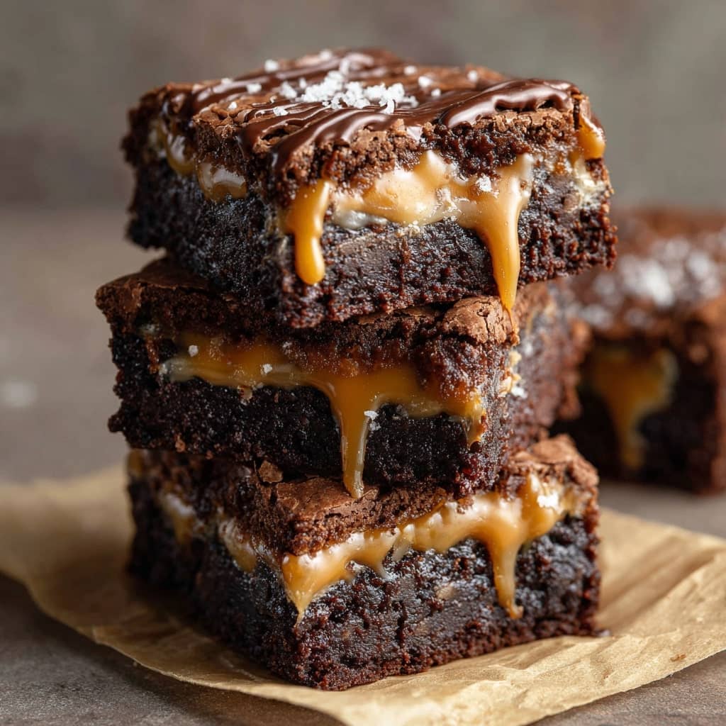 Double Chocolate Caramel Brownies