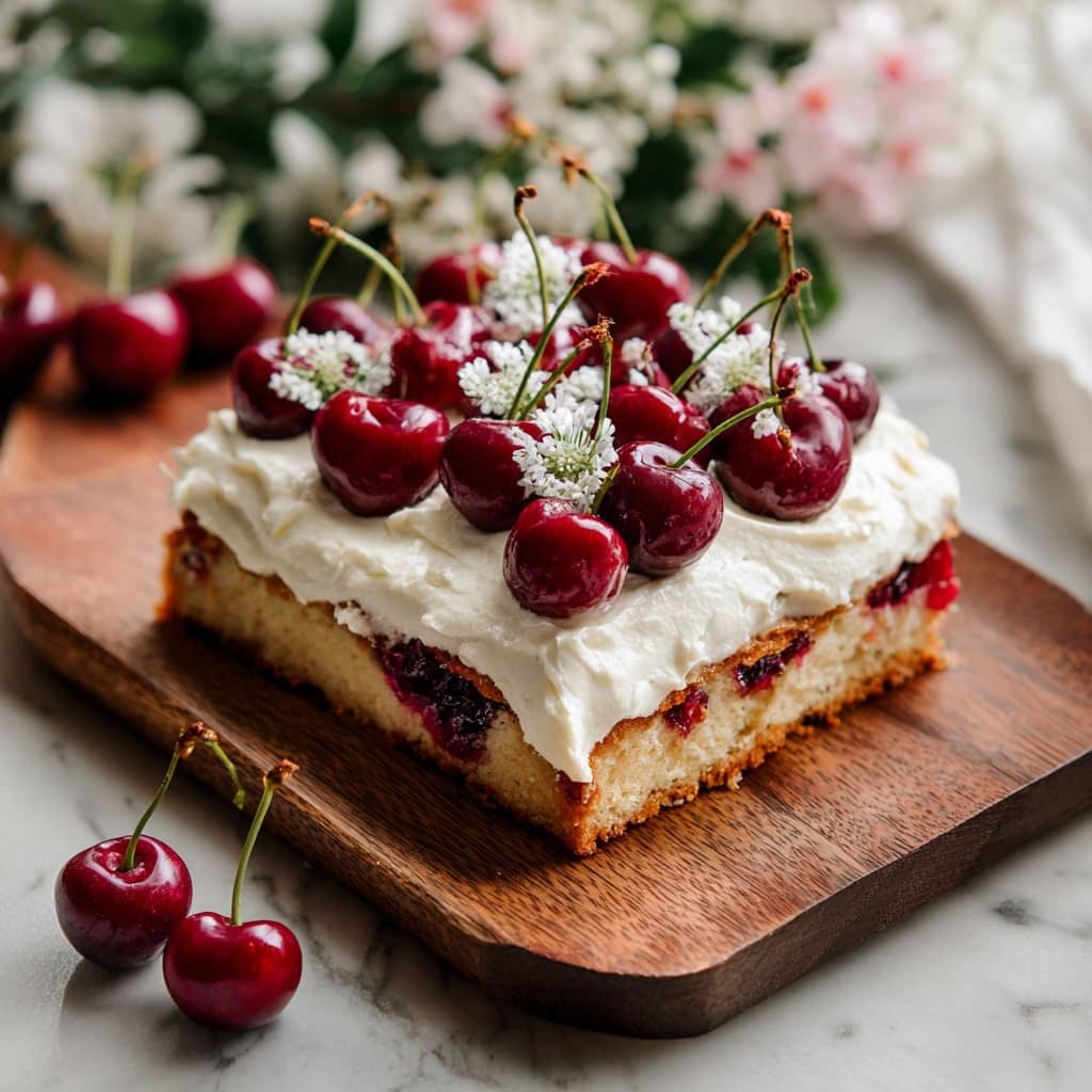 Summer Fresh Cherry Sheet Cake