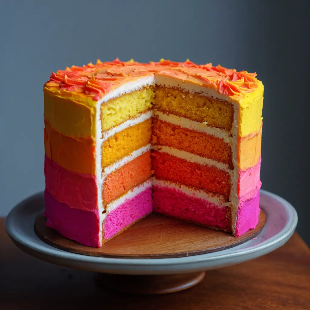Bold Neon Neon Ombre Spice Cake