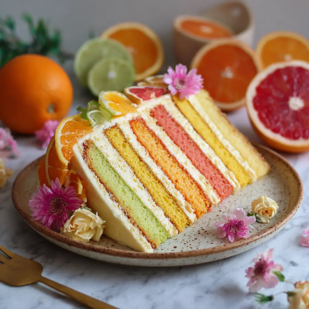 Bright Citrus Rainbow Cake