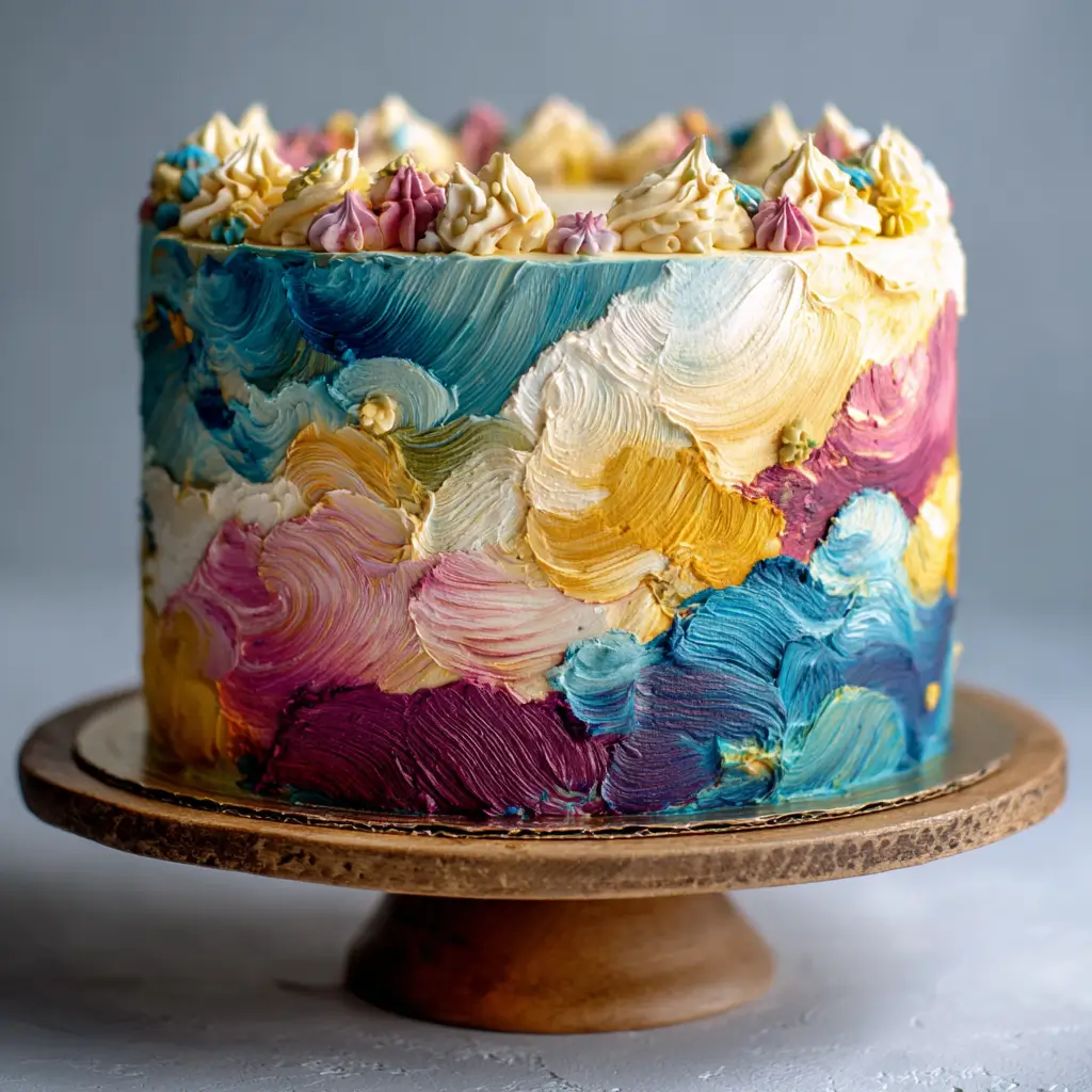 Brushed Watercolor Buttercream Cake
