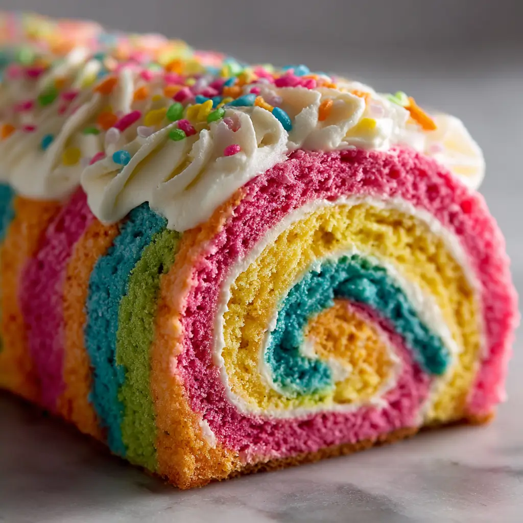 Candy Rainbow Cake Roll