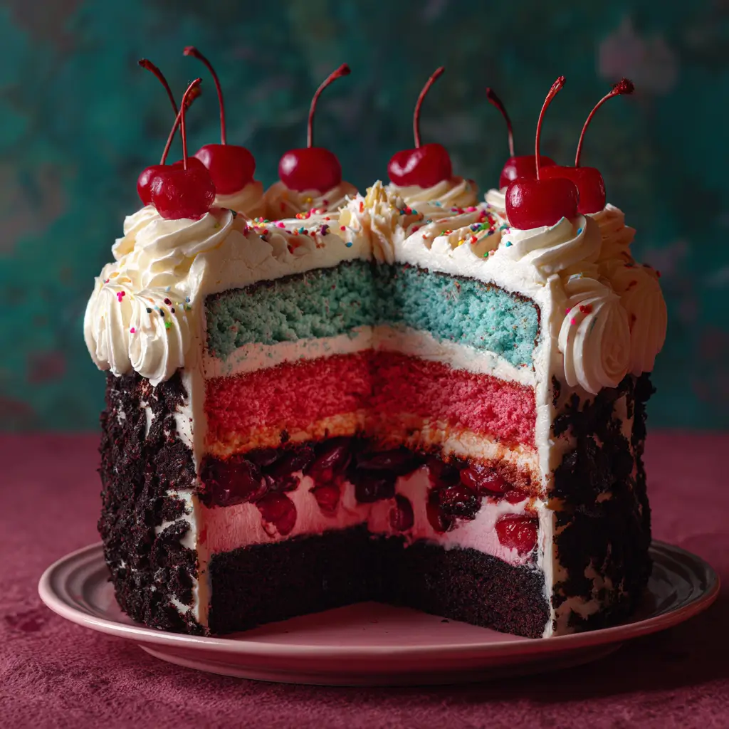 Color-Burst Black Forest Cake