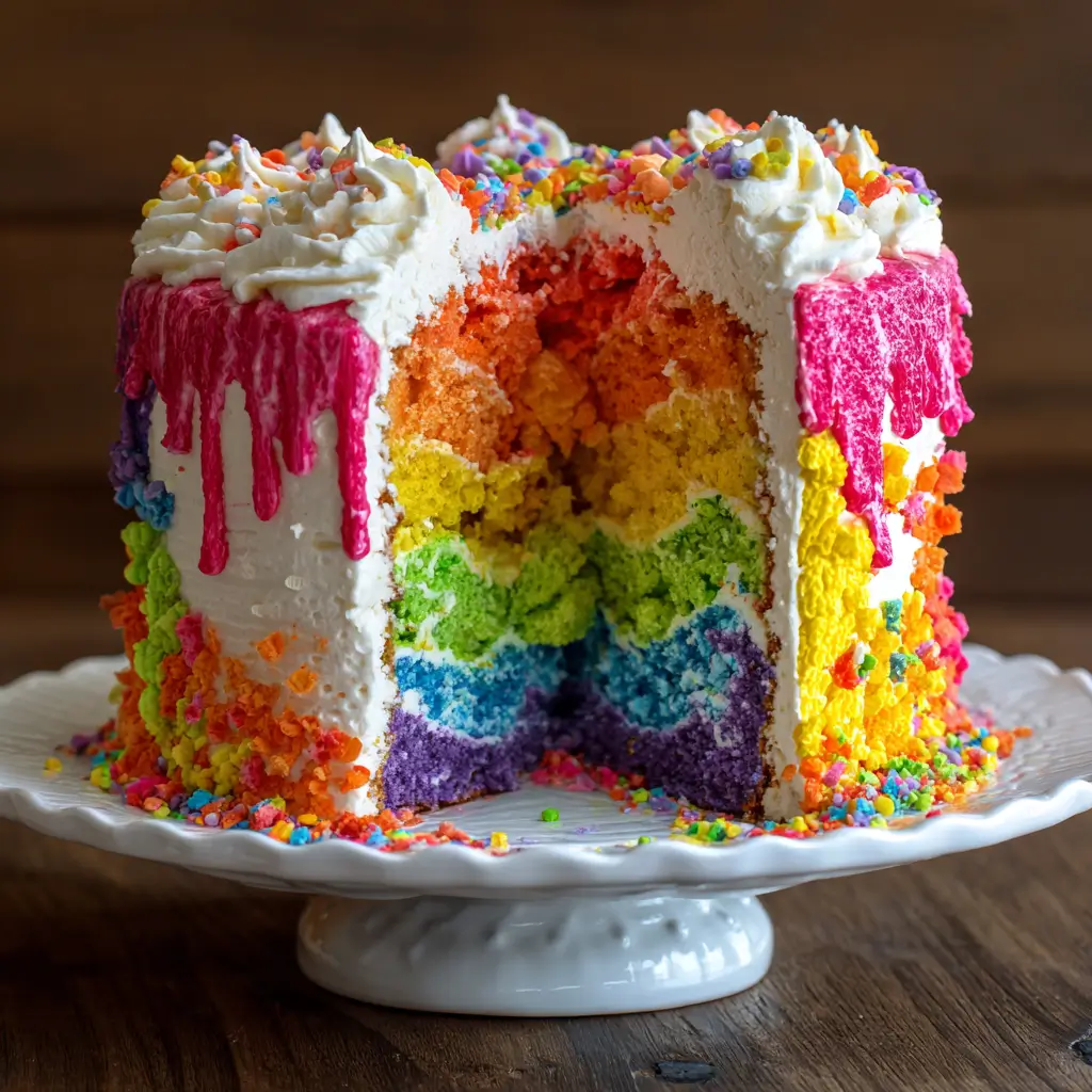 Color Explosion Rainbow Pinata Cake