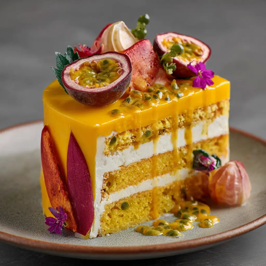 Colorful Mango Passion Fruit Cake