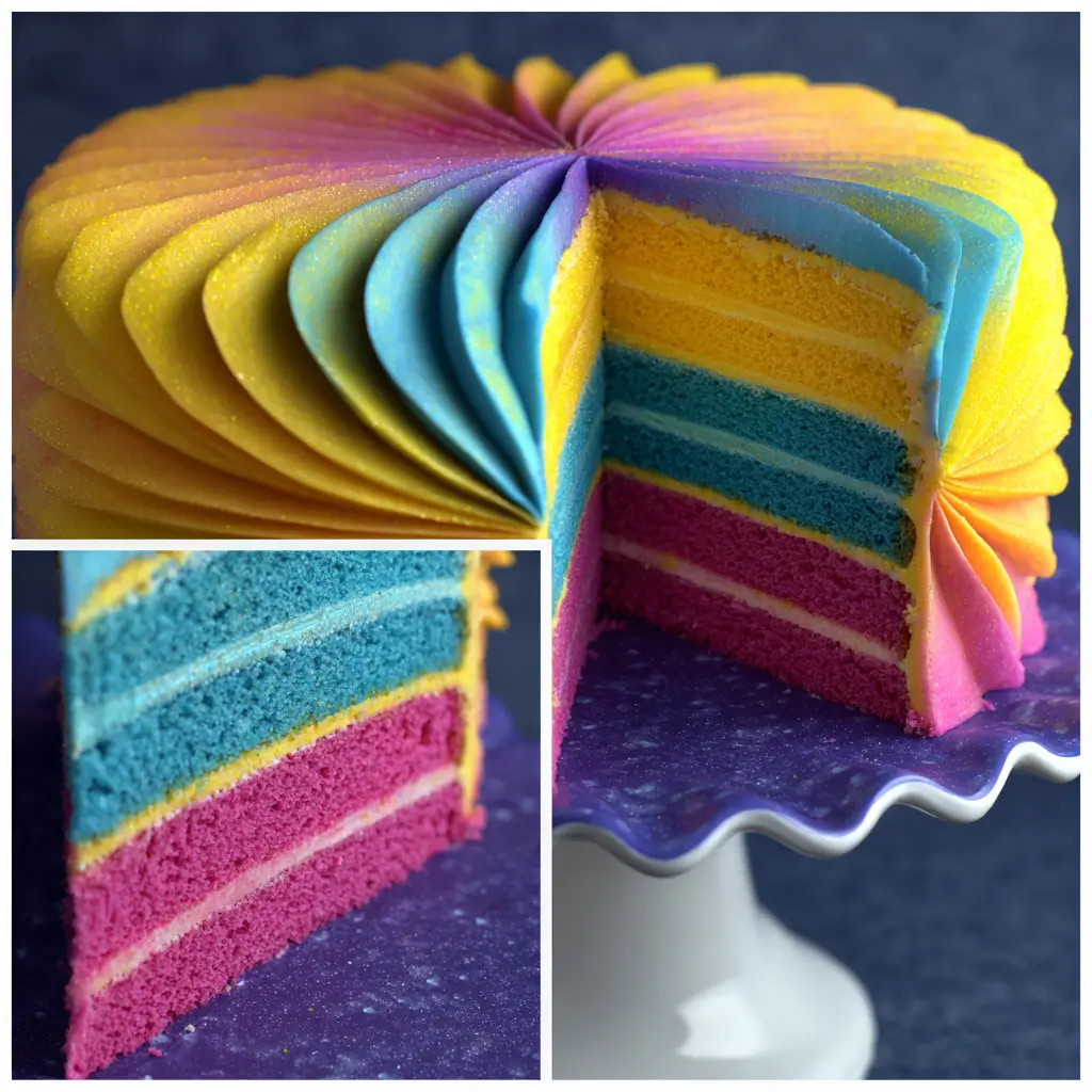 Colorful Starburst Ombre Cake