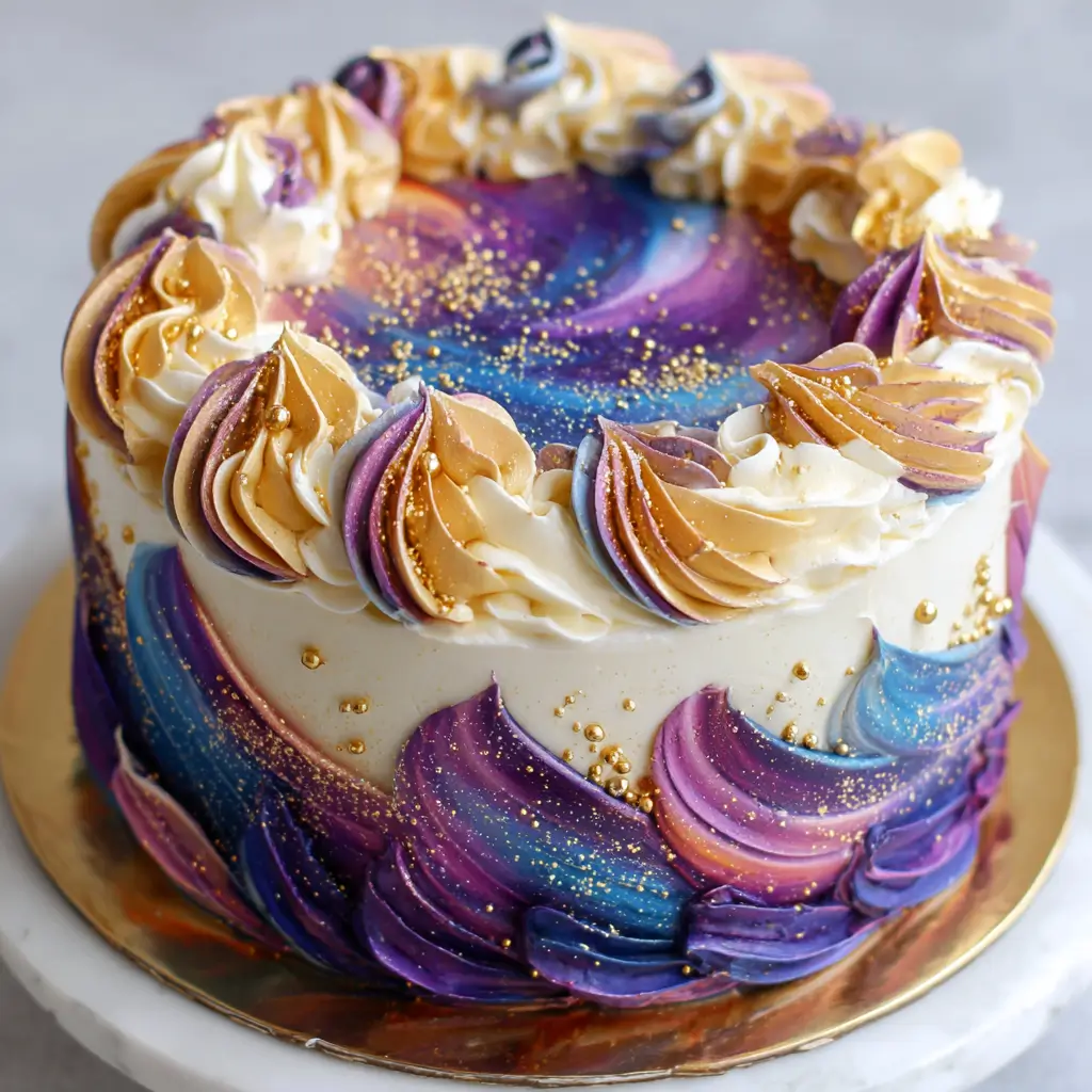 Galaxy Buttercream Swirl Cake