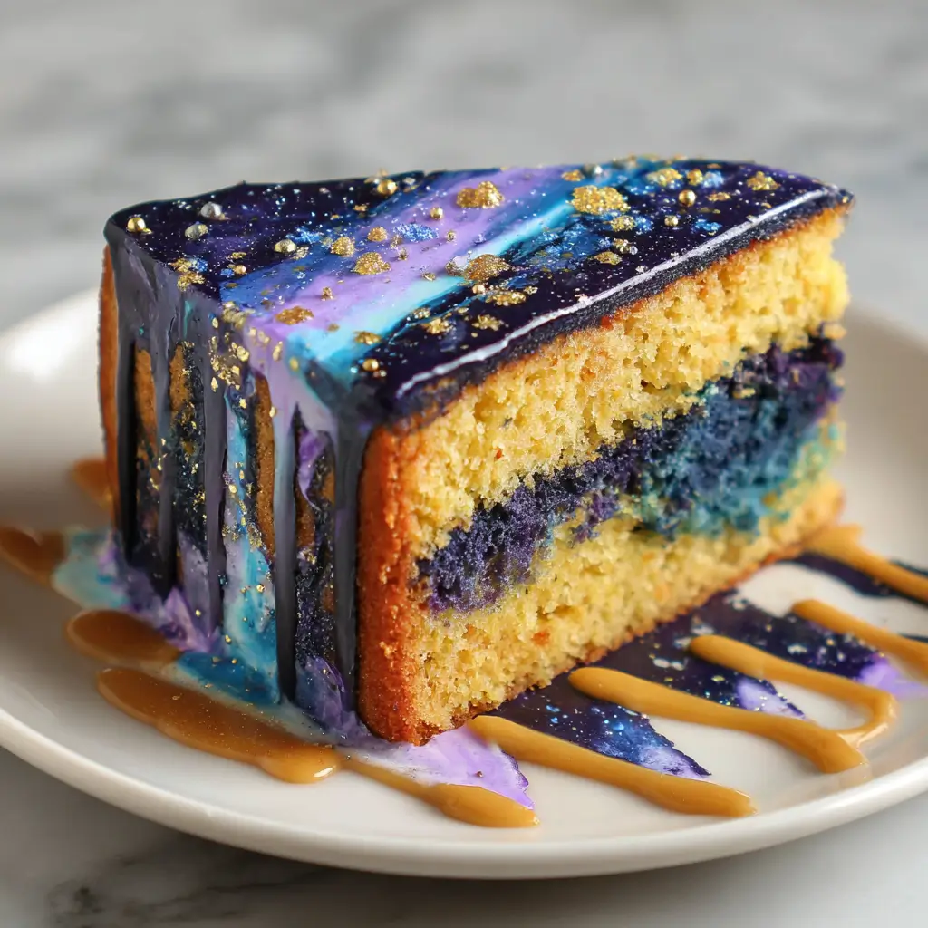 Galaxy Marble Cake with Cosmic Colors