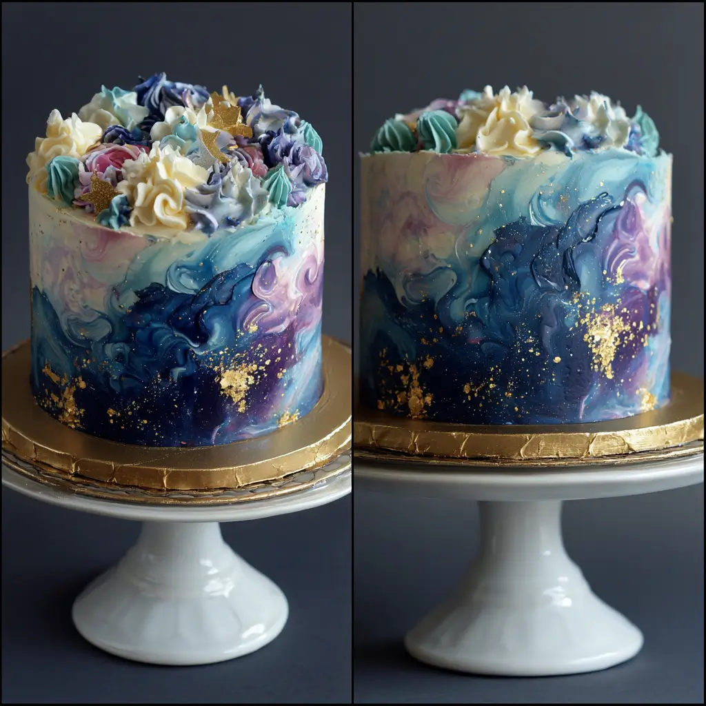 Galaxy Painted Buttercream Cake