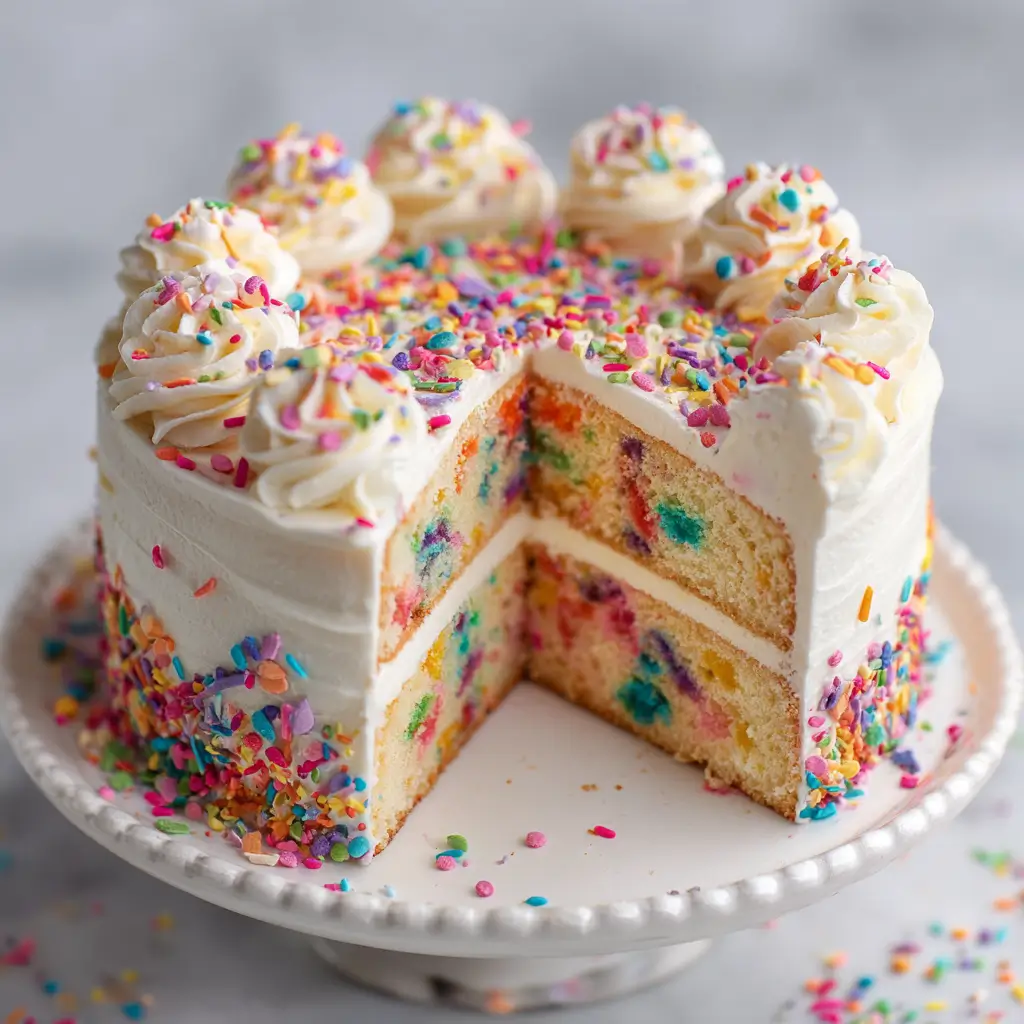 Rainbow Funfetti Smash Cake