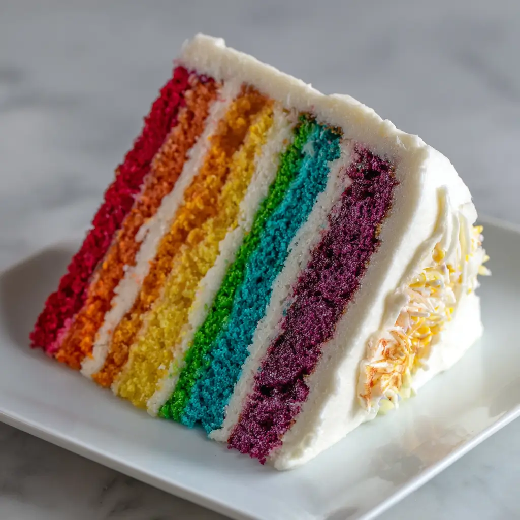 Rainbow Inside Cake with White Buttercream