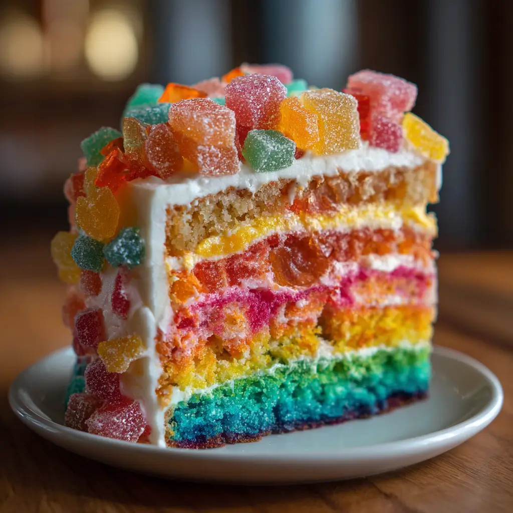 Rainbow Sour Candy Cake