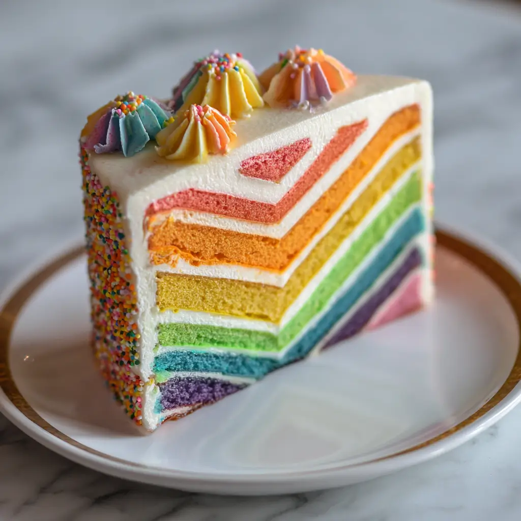 Rainbow Stripes Cake for Kids’ Birthday