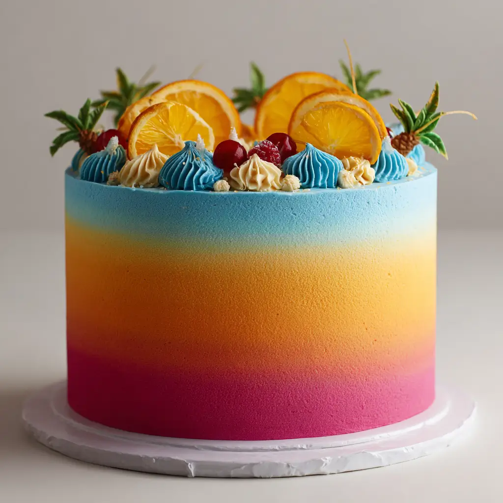 Tropical Sunset Ombre Cake