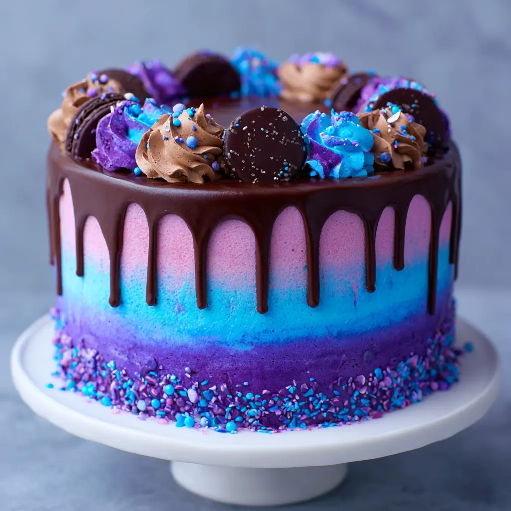 Vibrant Ombre Chocolate Truffle Cake