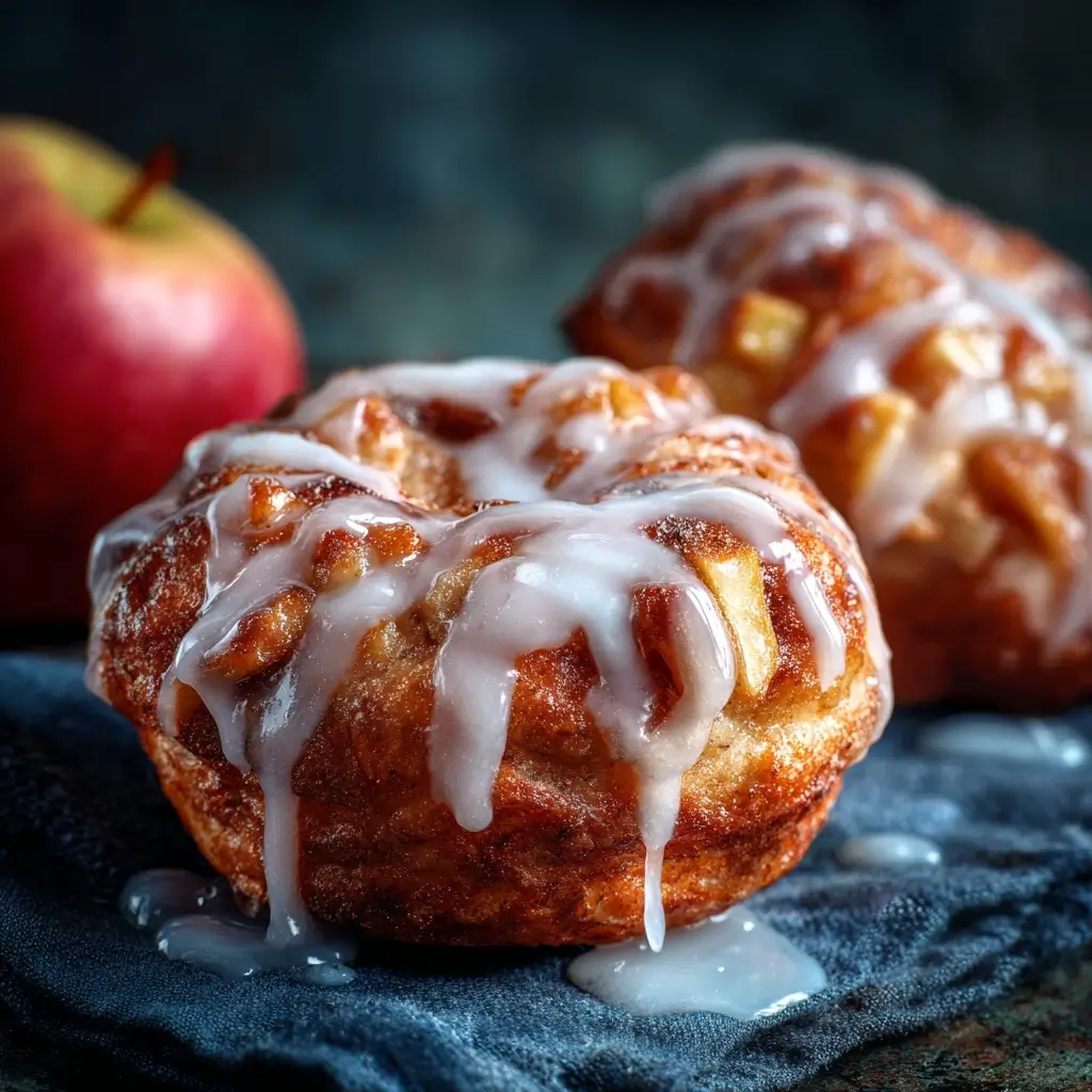 Baked Apple Fritters with Glaze