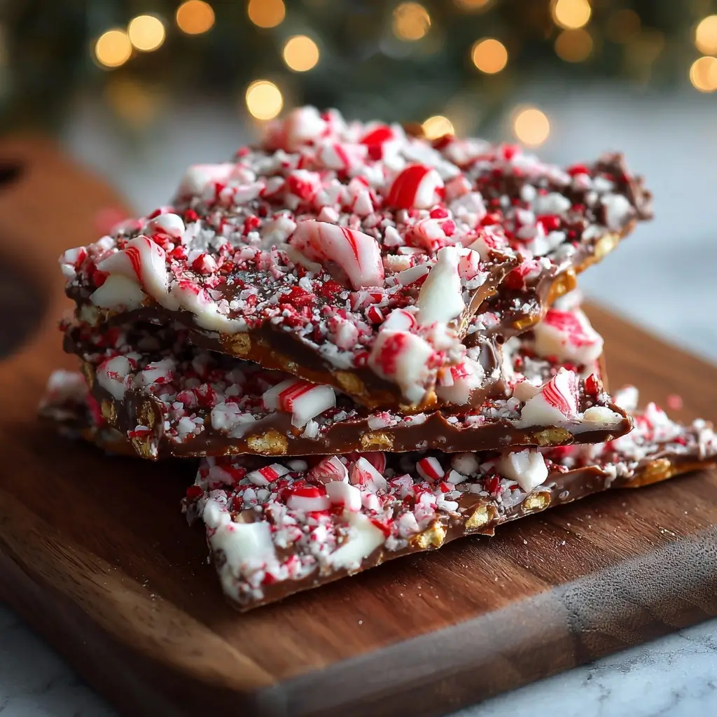 Candy Cane Pretzel Bark