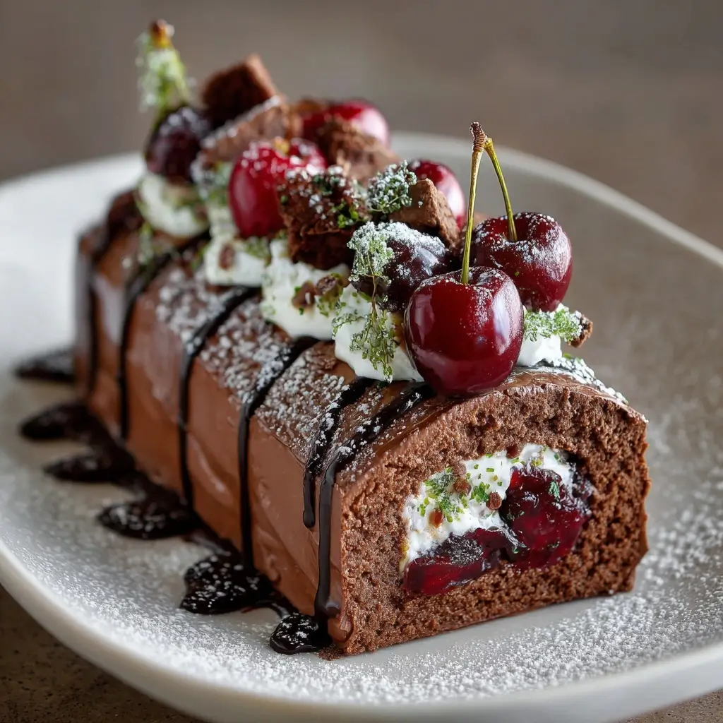 Chocolate Cherry Yule Log