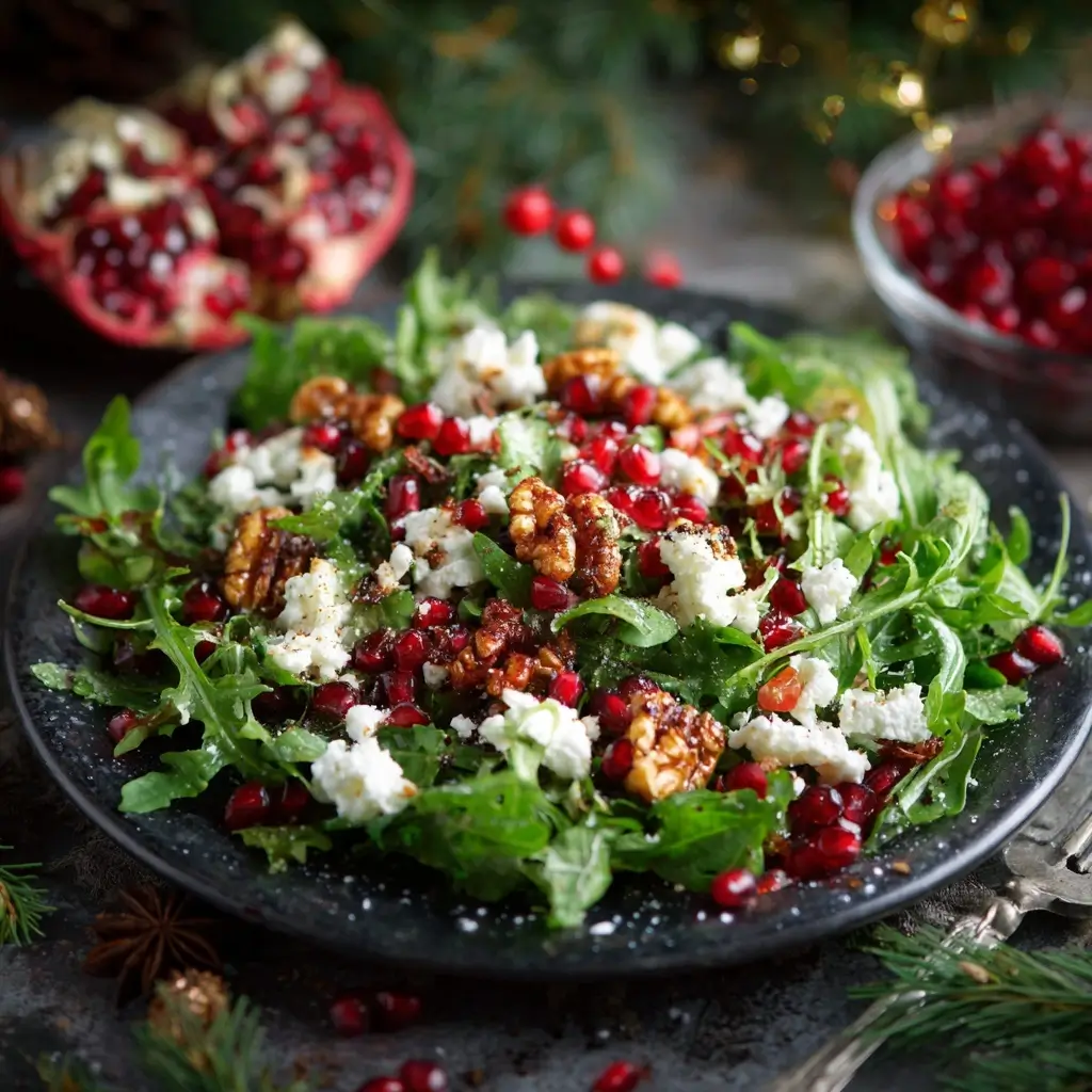 Christmas Salad with Pomegranate & Goat Cheese