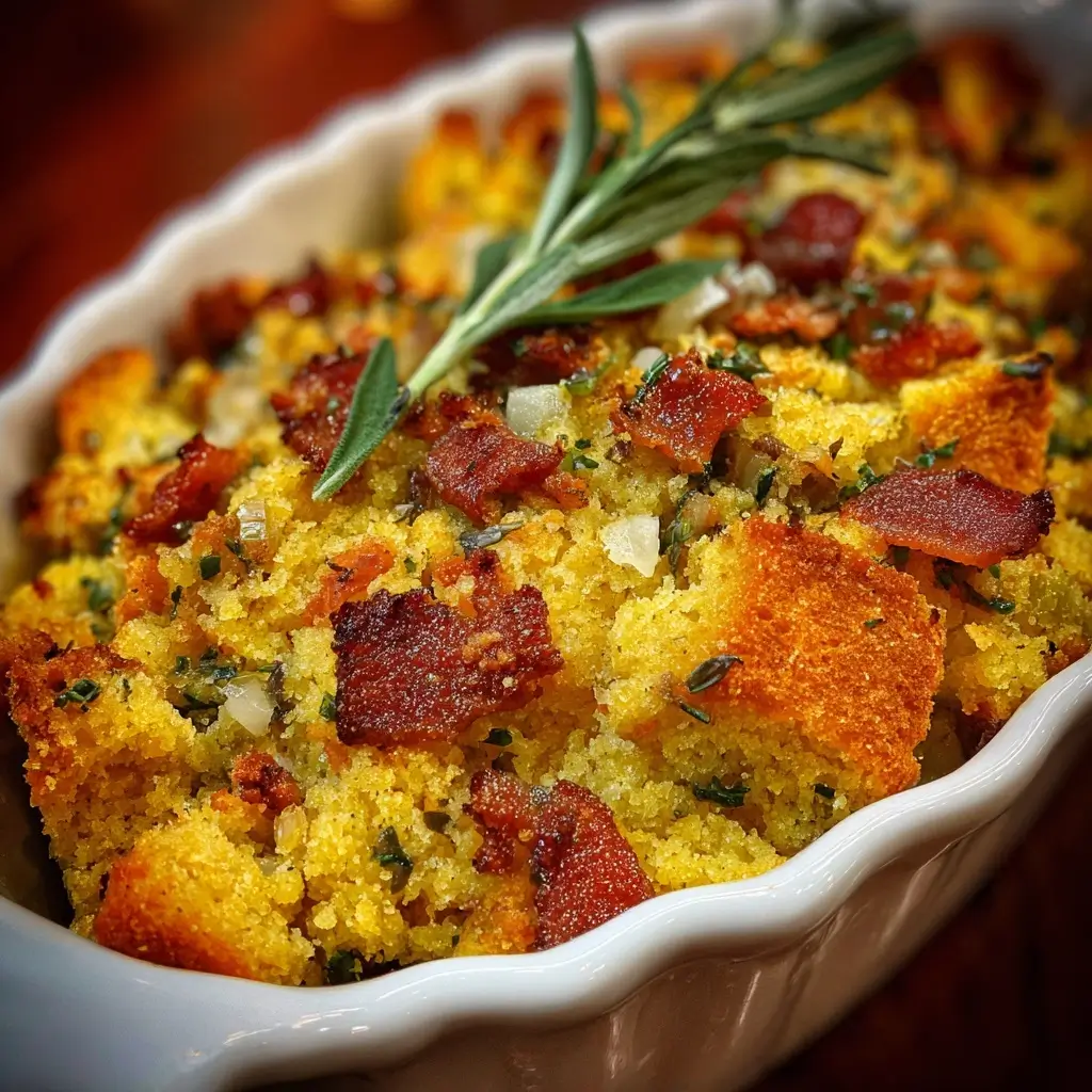 Cornbread Dressing with Sage & Bacon
