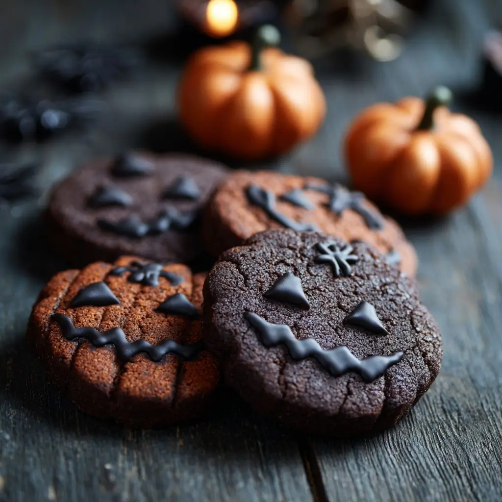 Dark Chocolate Halloween Cookies
