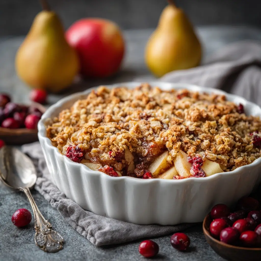 Pear, Apple & Cranberry Crisp