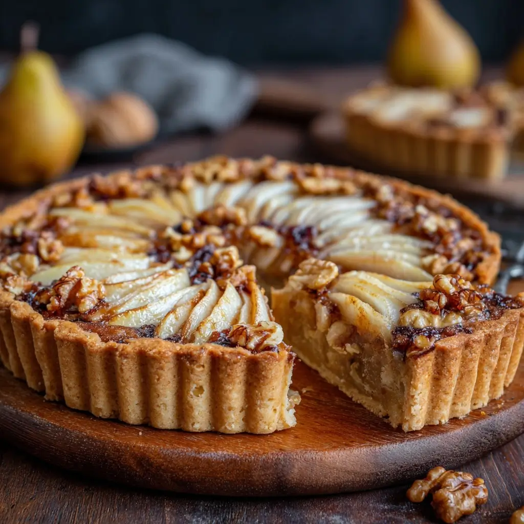 Pear & Walnut Tart