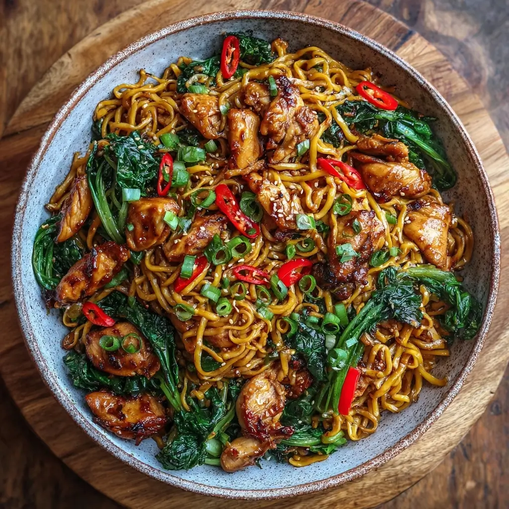 Sticky Garlic Chicken Noodles