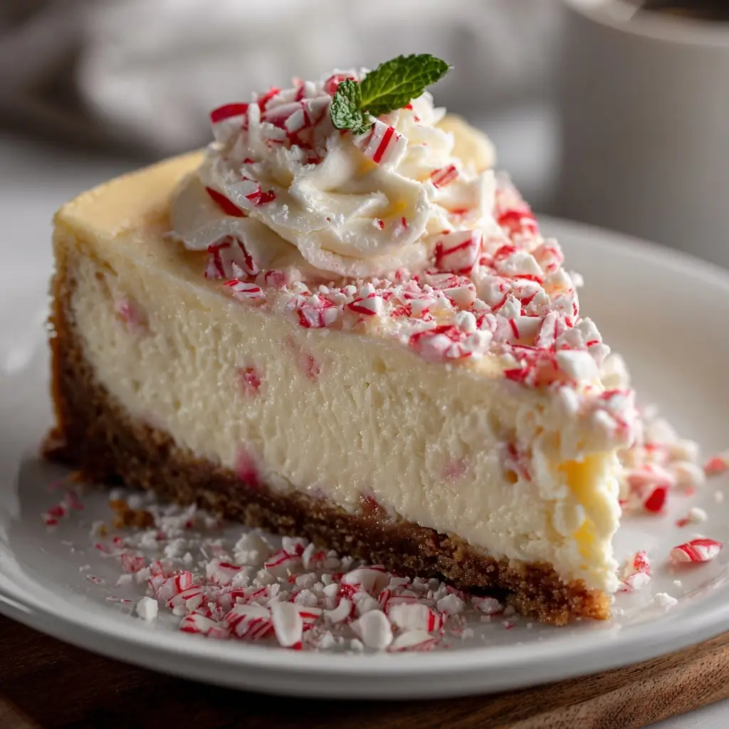 White Chocolate Peppermint Cheesecake