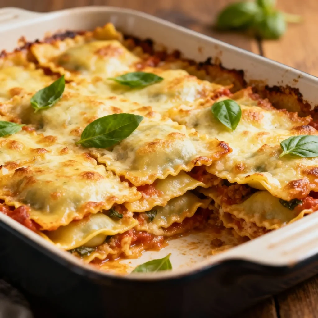 5-Ingredient Baked Ravioli Lasagna