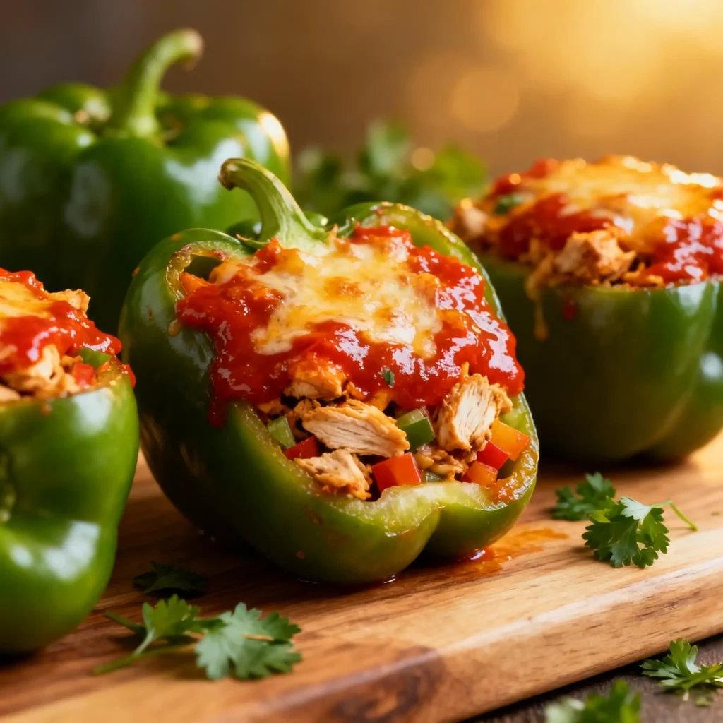 Buffalo Chicken Stuffed Peppers