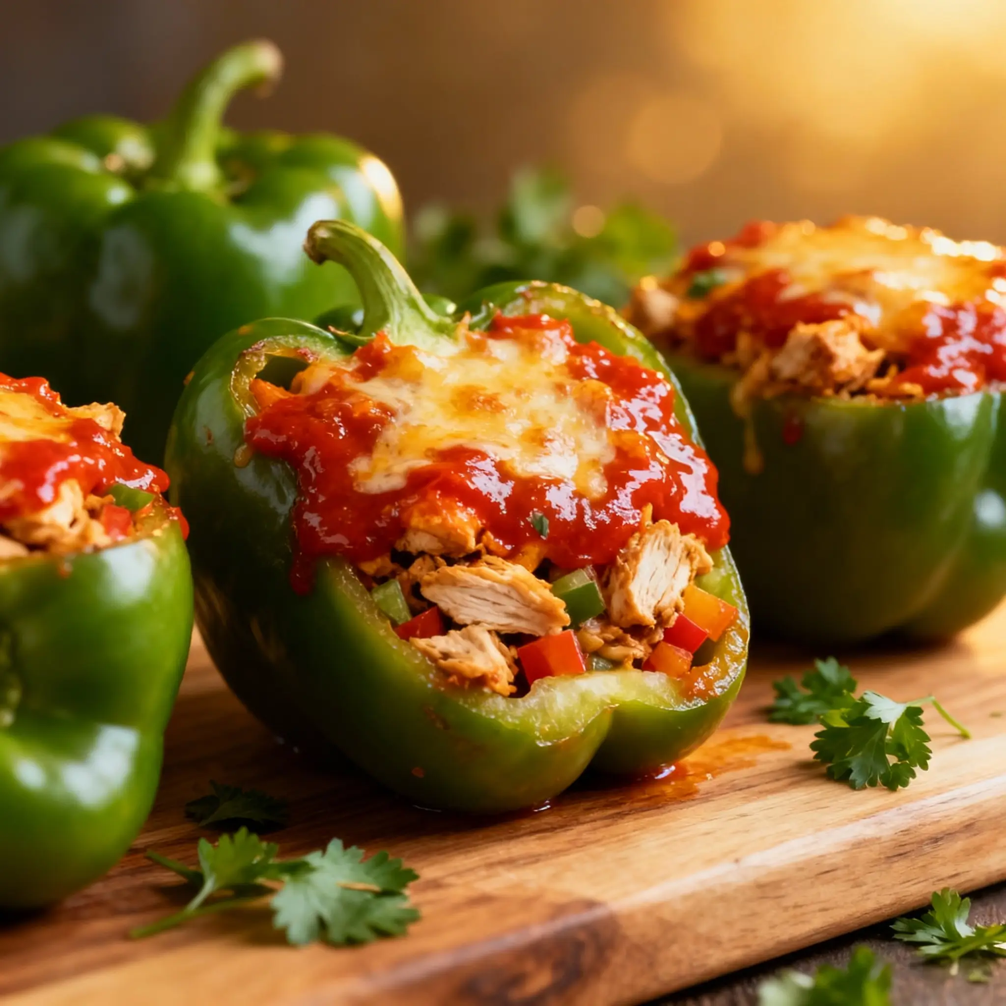 Buffalo Chicken Stuffed Peppers