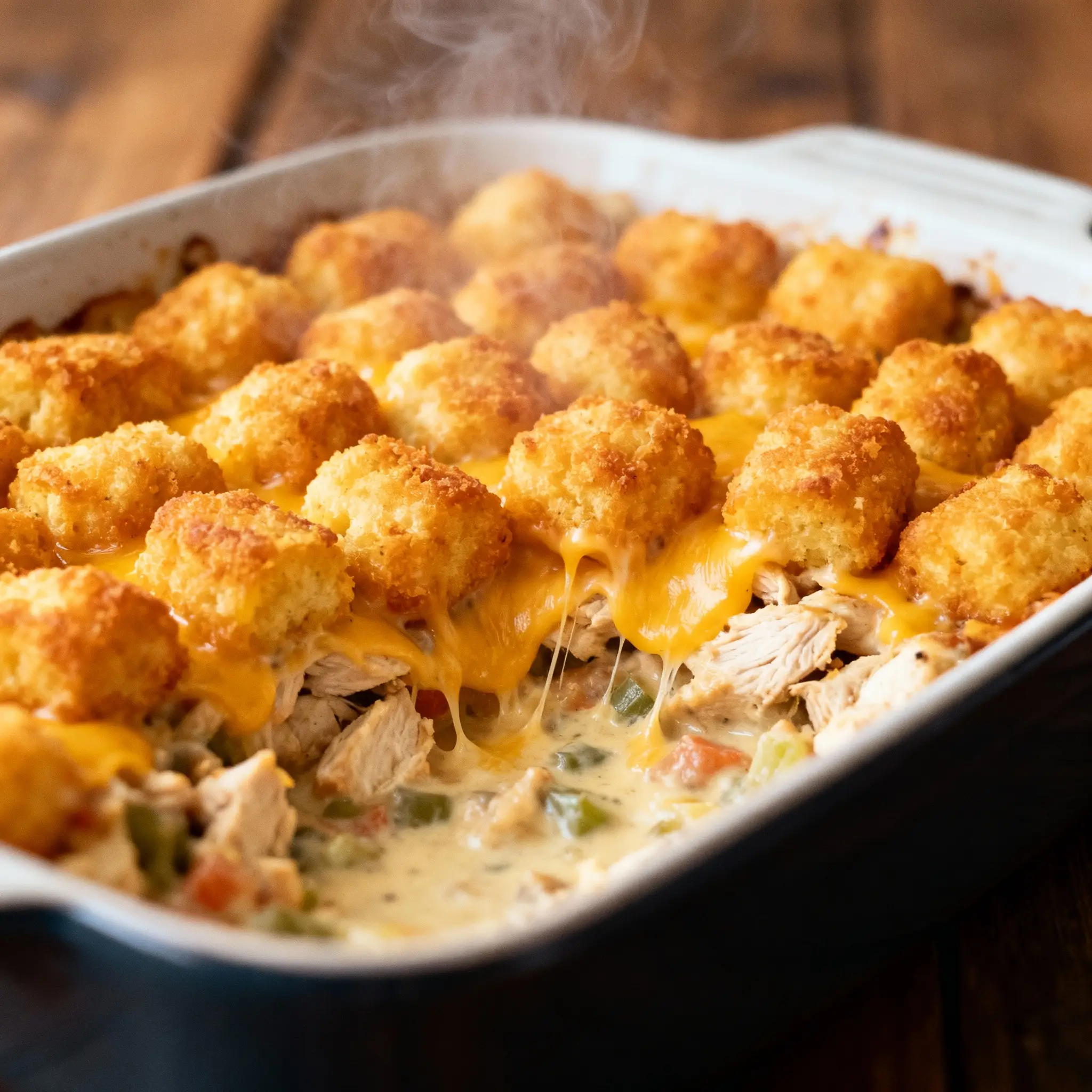 Cheesy Chicken Tater Tot Bake