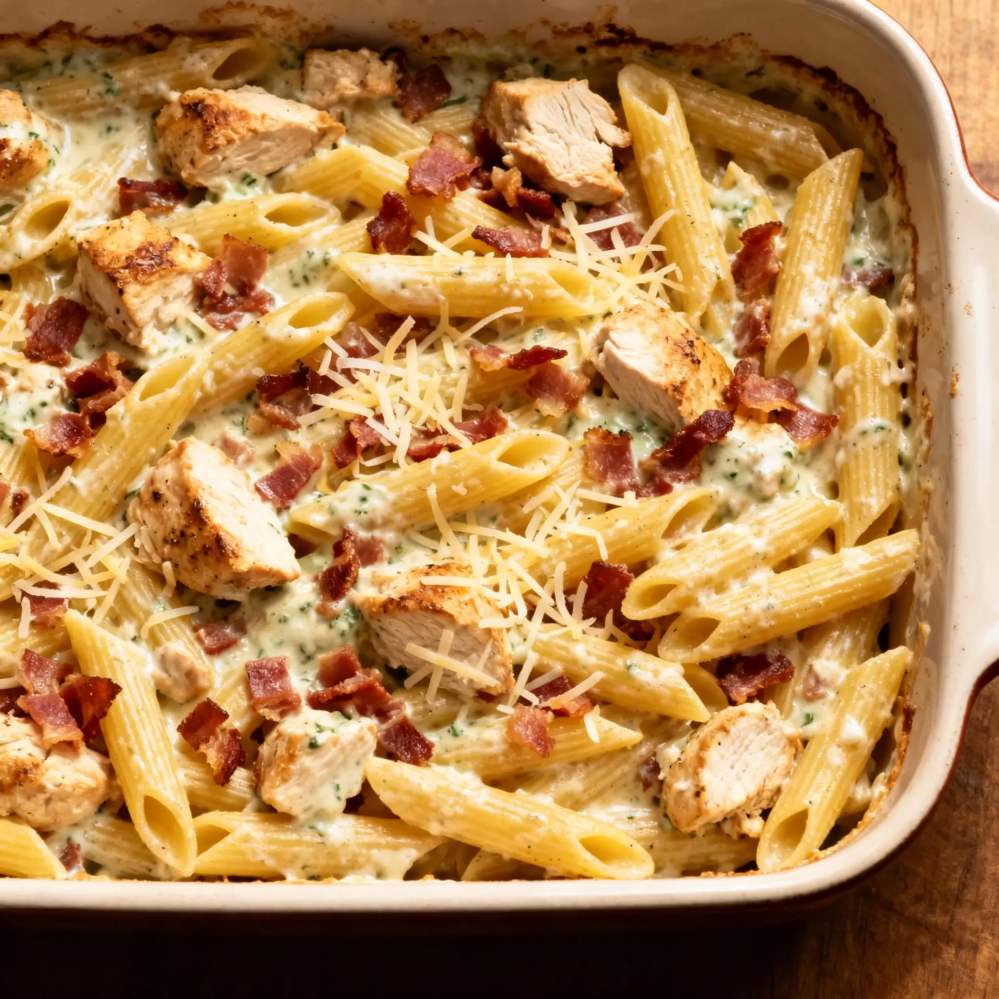 Chicken Bacon Ranch Pasta Bake
