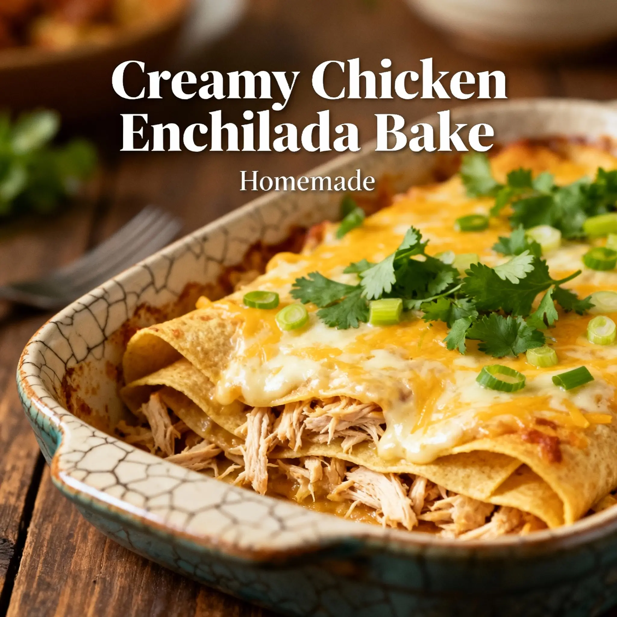 Creamy Chicken Enchilada Bake