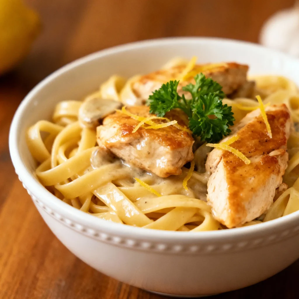 Creamy Garlic Lemon Pasta with Chicken