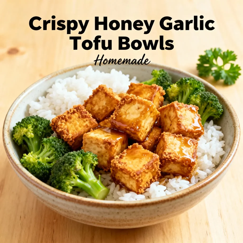 Crispy Honey Garlic Tofu Bowls
