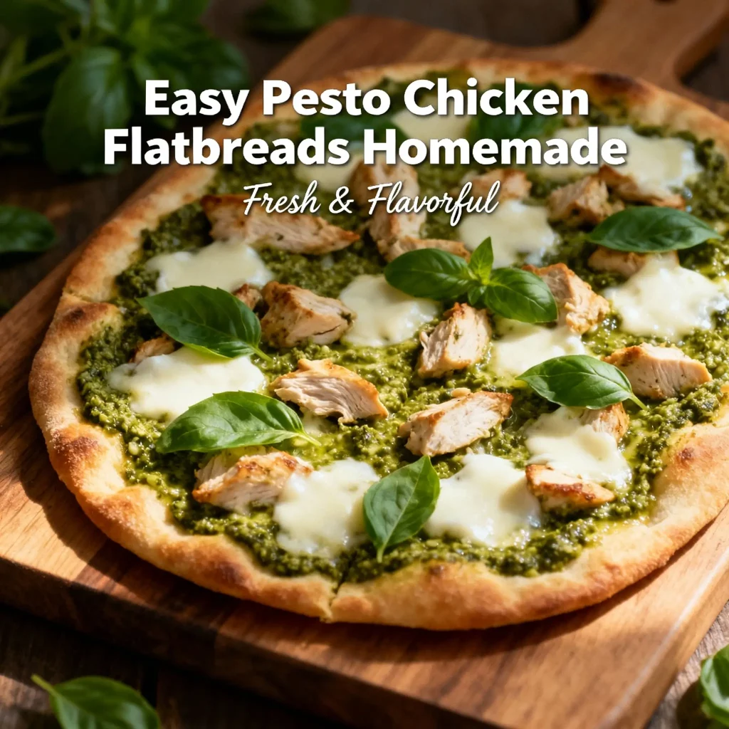 Easy Pesto Chicken Flatbreads