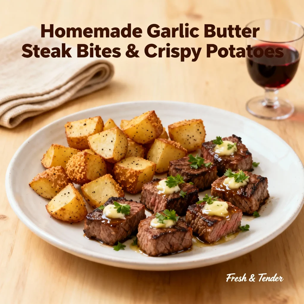 Garlic Butter Steak Bites with Crispy Potatoes