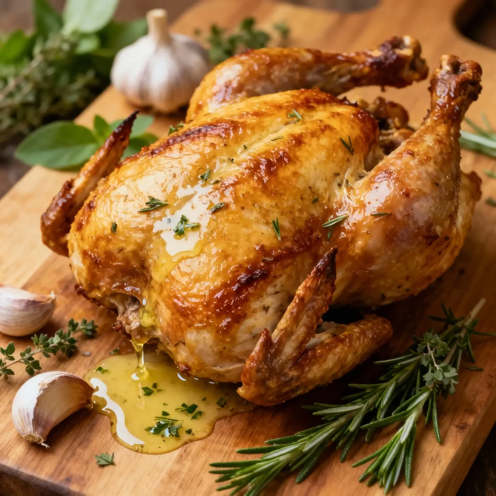 Garlic Herb Butter Roasted Chicken