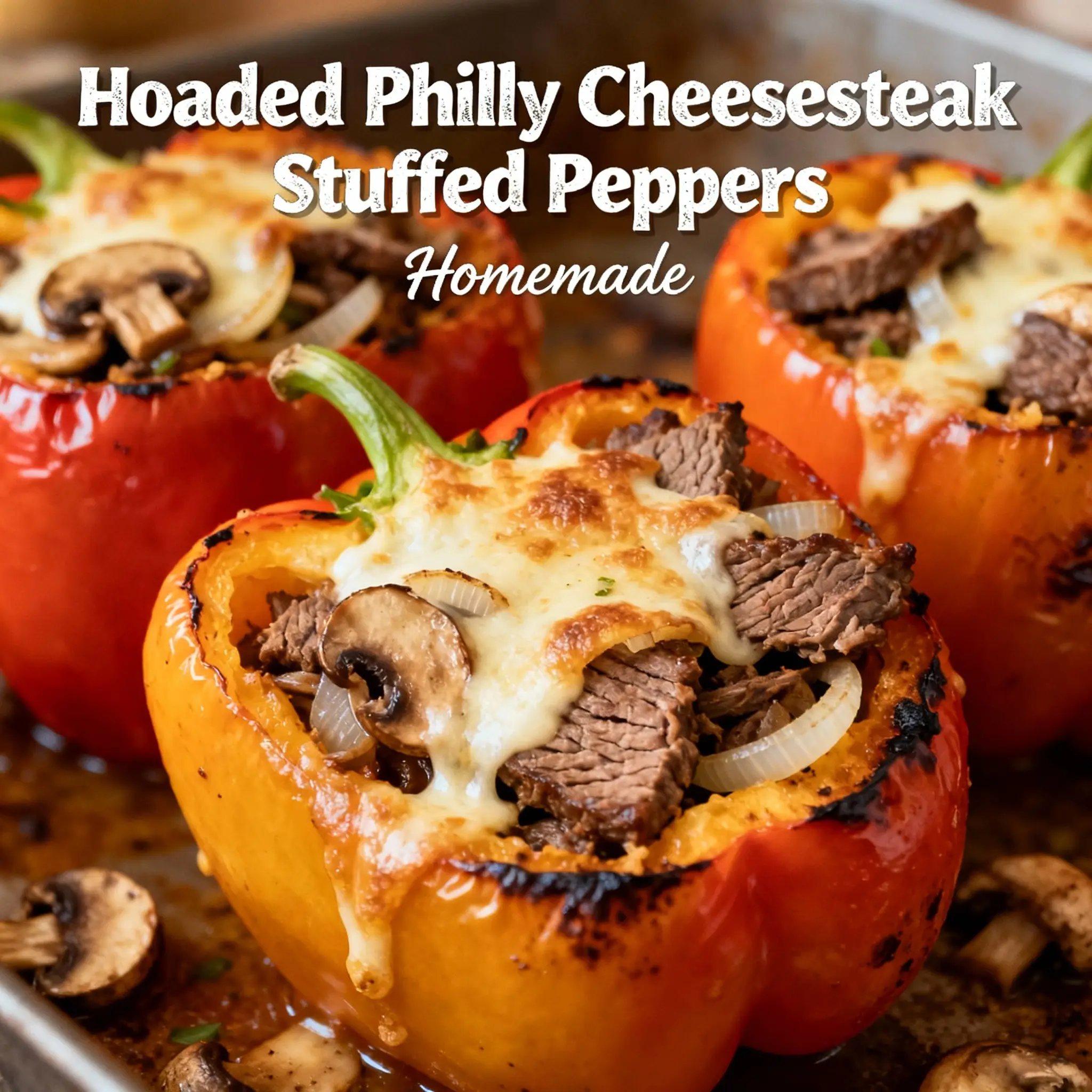 Loaded Philly Cheesesteak Stuffed Peppers