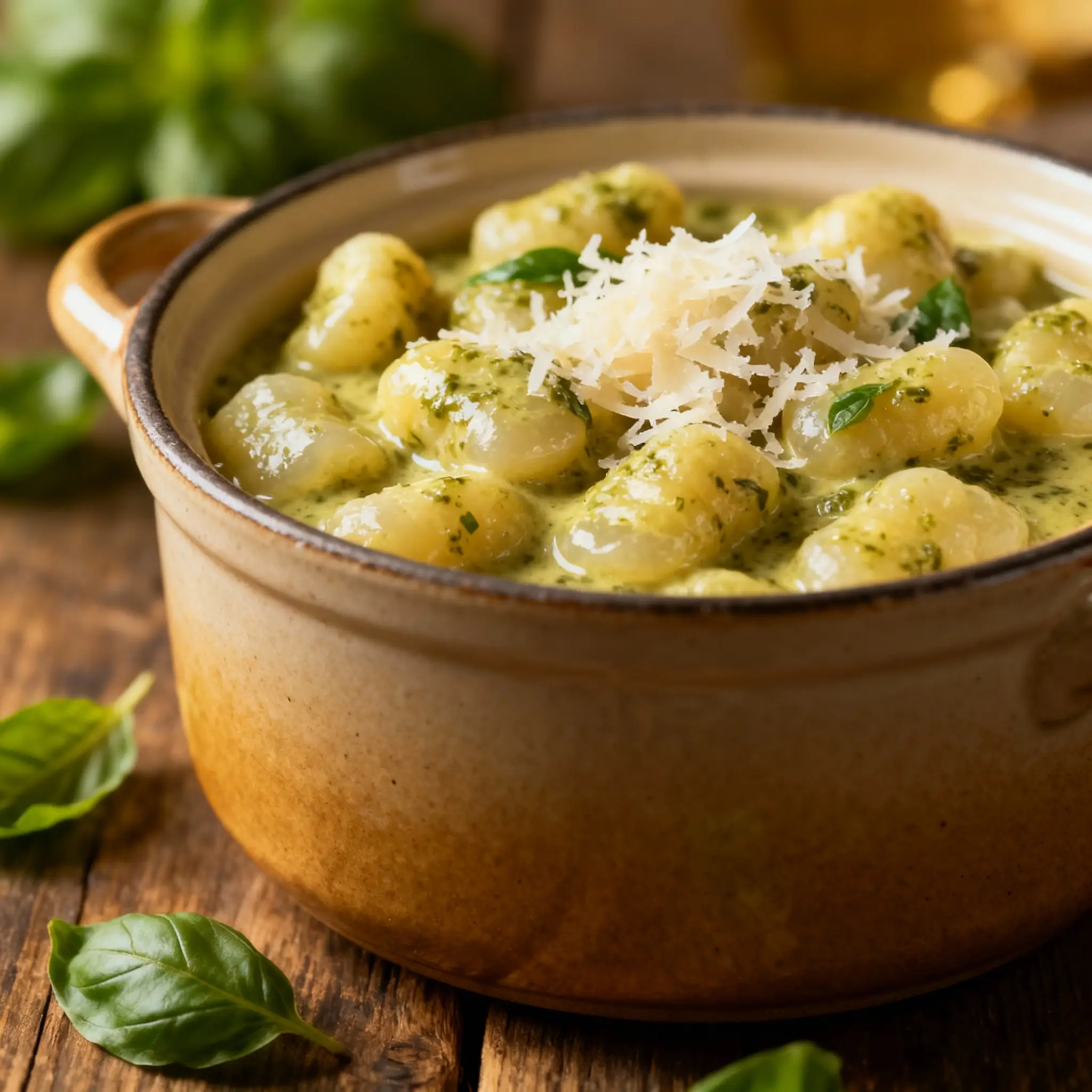 One-Pot Creamy Pesto Gnocchi