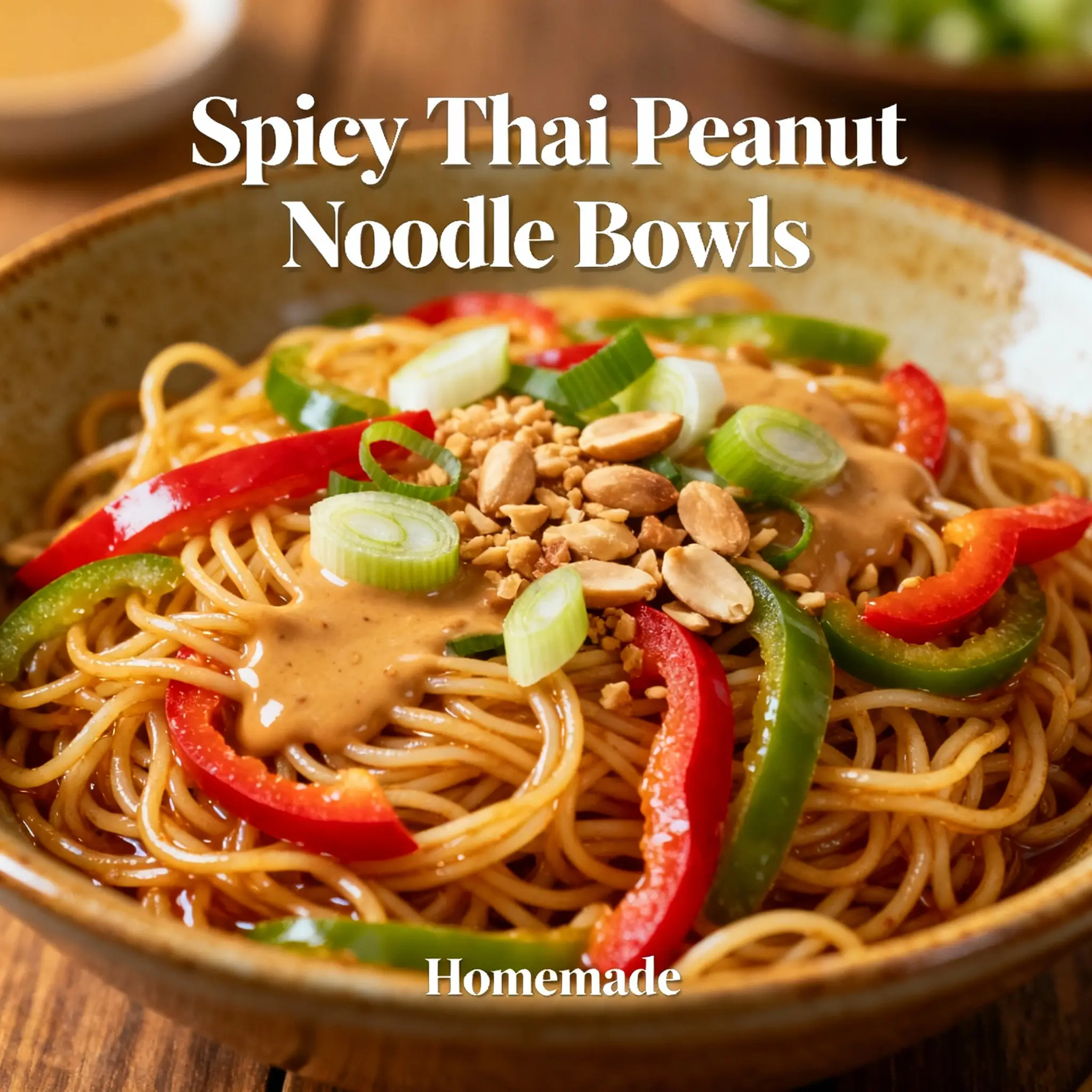 Spicy Thai Peanut Noodle Bowls
